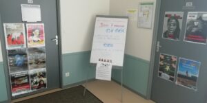 Affiches sur la porte du CDI